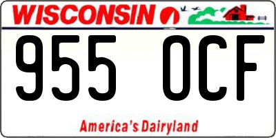WI license plate 955OCF