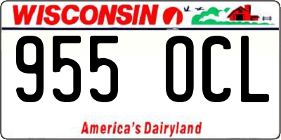 WI license plate 955OCL