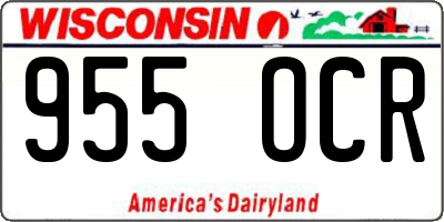 WI license plate 955OCR