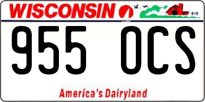 WI license plate 955OCS