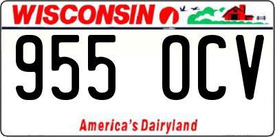 WI license plate 955OCV