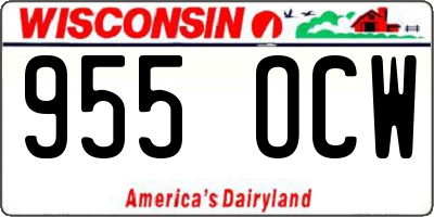 WI license plate 955OCW