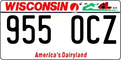 WI license plate 955OCZ