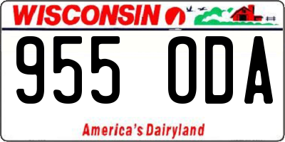 WI license plate 955ODA