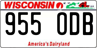 WI license plate 955ODB