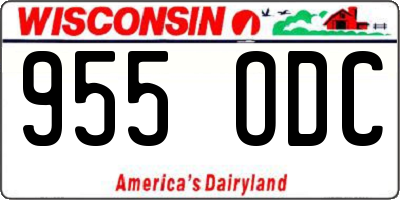 WI license plate 955ODC