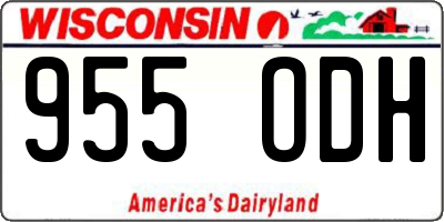 WI license plate 955ODH