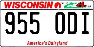 WI license plate 955ODI