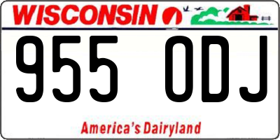 WI license plate 955ODJ