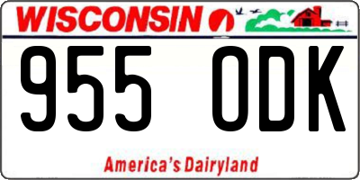 WI license plate 955ODK
