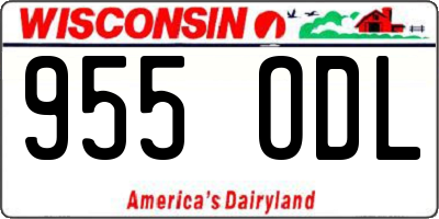 WI license plate 955ODL