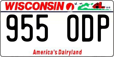 WI license plate 955ODP