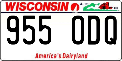 WI license plate 955ODQ