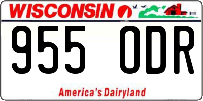 WI license plate 955ODR