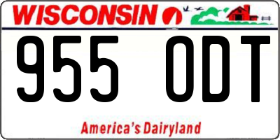 WI license plate 955ODT