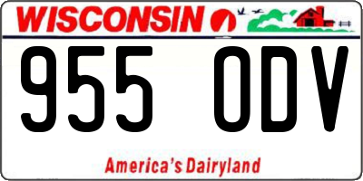 WI license plate 955ODV