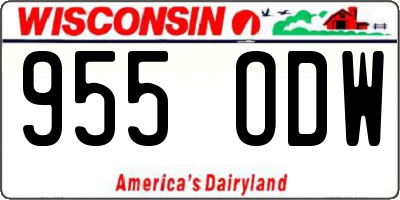WI license plate 955ODW