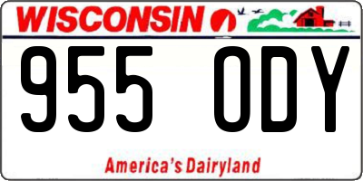 WI license plate 955ODY