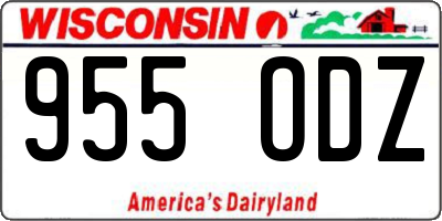 WI license plate 955ODZ