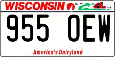 WI license plate 955OEW
