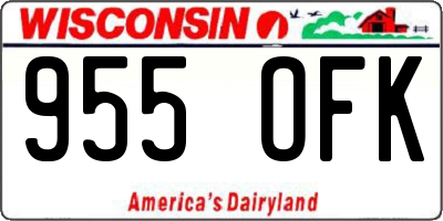 WI license plate 955OFK