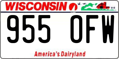 WI license plate 955OFW