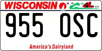 WI license plate 955OSC