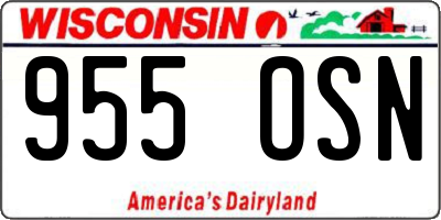 WI license plate 955OSN