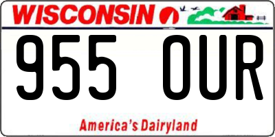 WI license plate 955OUR