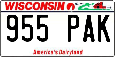 WI license plate 955PAK