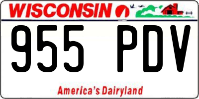 WI license plate 955PDV