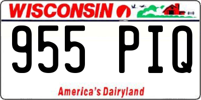 WI license plate 955PIQ