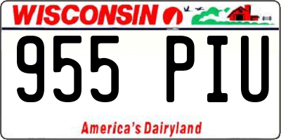 WI license plate 955PIU