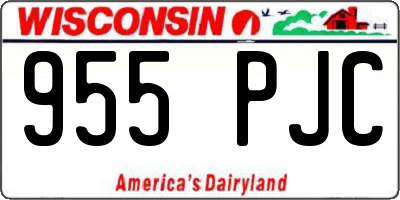 WI license plate 955PJC