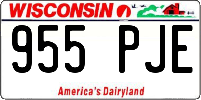 WI license plate 955PJE