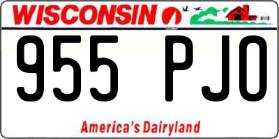 WI license plate 955PJO