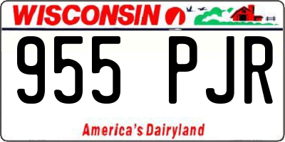 WI license plate 955PJR