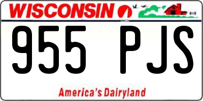 WI license plate 955PJS