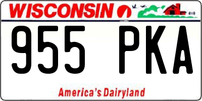 WI license plate 955PKA
