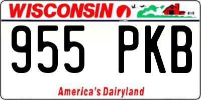 WI license plate 955PKB