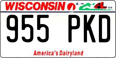 WI license plate 955PKD