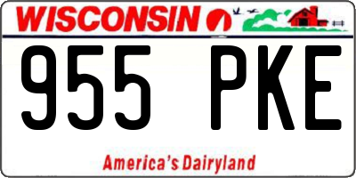 WI license plate 955PKE
