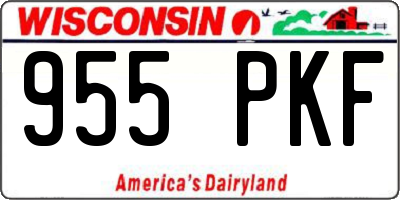 WI license plate 955PKF