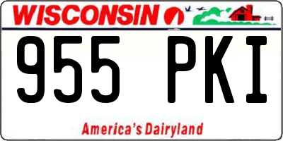 WI license plate 955PKI