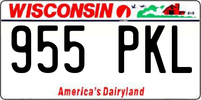 WI license plate 955PKL