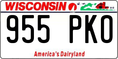 WI license plate 955PKO