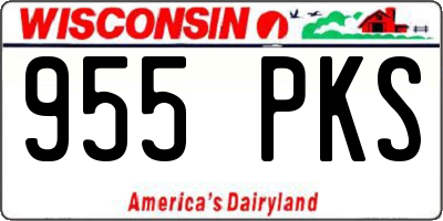 WI license plate 955PKS