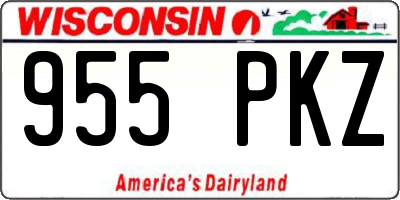 WI license plate 955PKZ