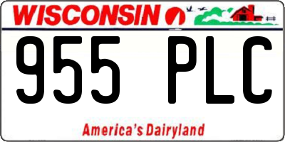 WI license plate 955PLC