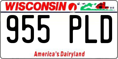WI license plate 955PLD